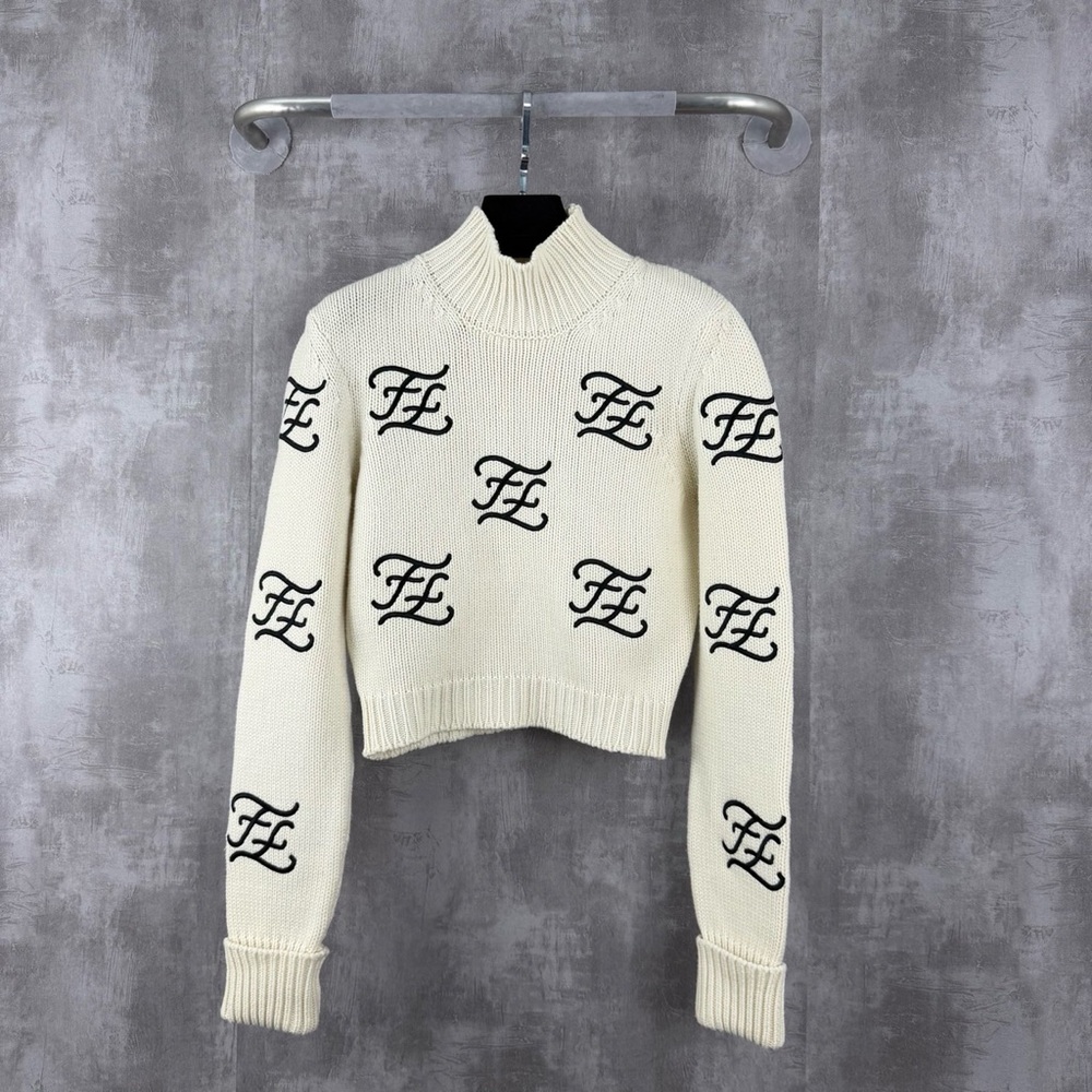 Authentic Fendi Cream Knit with Black Accents